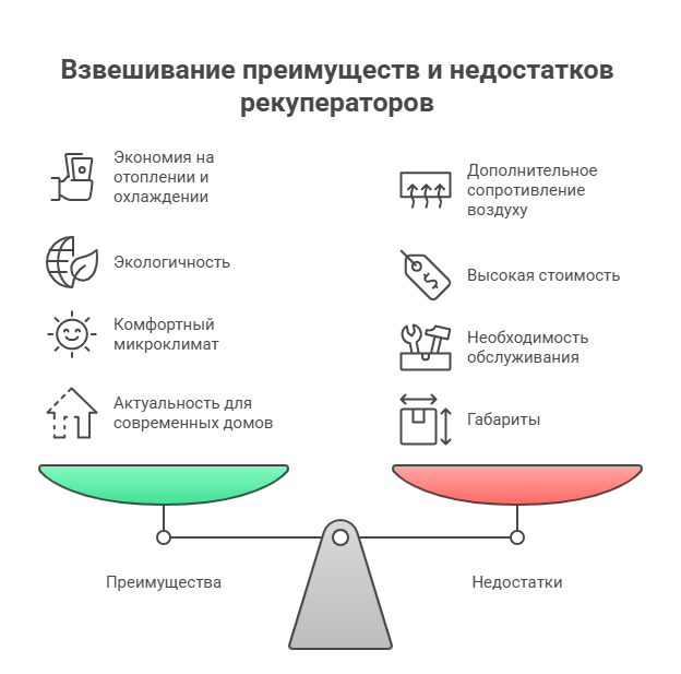 Плюсы и минусы рекуператоров